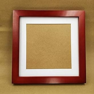 ZXTparts 8x8 Picture Frames with 6x6 Opening Mat. 8x8 Red Square Photo Frame Matte. Solid Wood The Tabletop or The Wall.The Plastic Panel.The Protective Film have The Recycling Symbol Must be Removed.