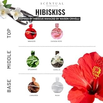 Luxury Perfume Oil, Ultra-Concentrated Women Roll-On Fragrance Oil, Long Lasting Rollerball Travel Mini Perfume, Vegan, Alcohol & Cruelty Free 10ml (HibisKiss)