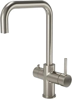 3 in 1 Instant Boiling Water Tap with 2.4L Boiler & Carbon Filter – Hot Cold & Filtered 98° Boiling Water - Under Sink Hot Water Boiler 3 Way Kitchen Tap (Stainless Steel)