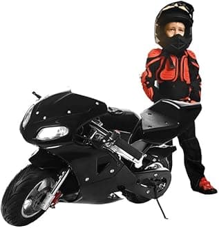 Tinysiry Pocket Gas Motorbike for Kids & Adults - 2-Stroke 49cc Mini Motorcycle with Dual Headlights & Front Rear Disc Brakes, Motocross Racing Max Speed 20Mph