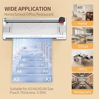 Laminator Machine 11X17 with 70Letter Size Laminating Sheets for A3/A4,13Inch Wide Thermal Hot&Cold 2Roller Lamination Laminated 3-5mil for Office Home School Teacher,with Paper Cutter,Corner Rounder