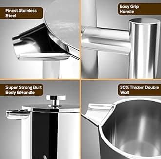 French Coffee Press - Double Wall 100% Stainless Steel - 32 Oz - by Utopia Kitchen