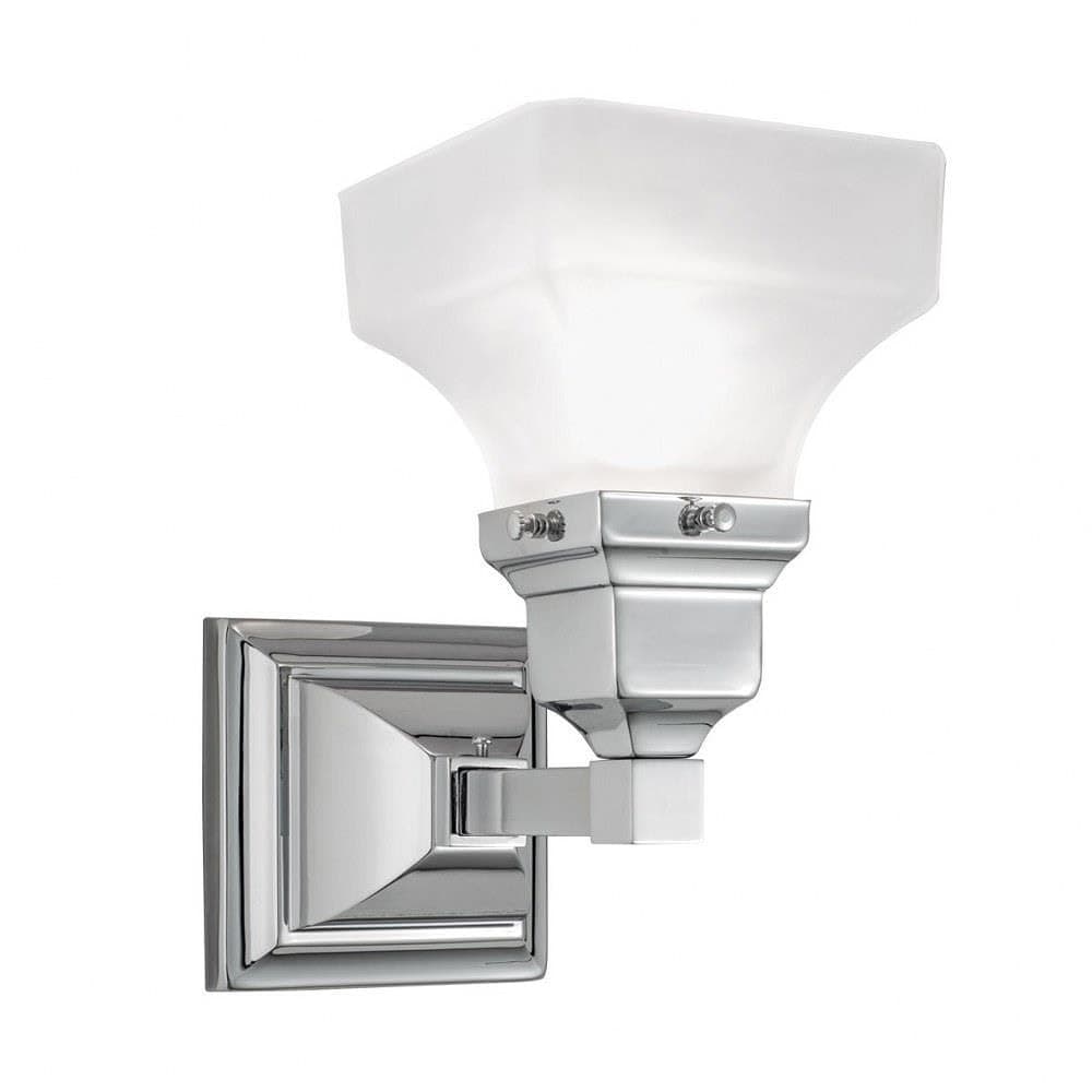 Norwell Lighting 8121-CH-PY Birmingham - One Light Wall Sconce, Glass Options: Pyramid Shape Glass, Choose Finish: CH: Chrome