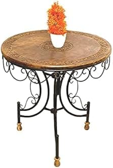 FurniRich Wooden & Wrought Iron Outdoor Set (4 Chairs + 1 Folding Table) Folding Table with 4 Chair Set (Style- 5 A)