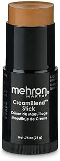 Mehron Makeup CreamBlend Stick | Face Paint, Body Paint, & Foundation Cream Makeup | Body Paint Stick Perfect for Halloween .75 oz (21 g) (Medium Dark 1)