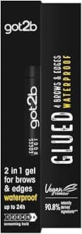 Got2b glued for Brows & Edges eyebrow gel, vegan waterproof eyebrow gel, fast drying with no residue or stickiness 16ml