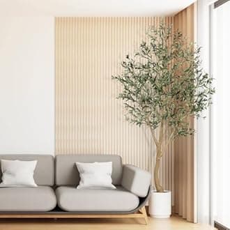 Realead 8ft Faux Olive Tree, Large Realistic Olive Trees Artificial Indoor, Tall Fake Olive Tree with Natural Wood Trunk and Lifelike Fruits for Home Office Decor