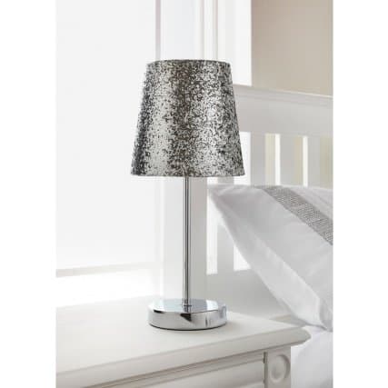 Girls Room Glitters Table Lamp Silver