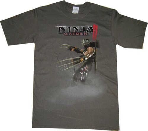 Ninja Gaiden II: Ryu Claws Attack Stance Grey T Shirt, Adult Small