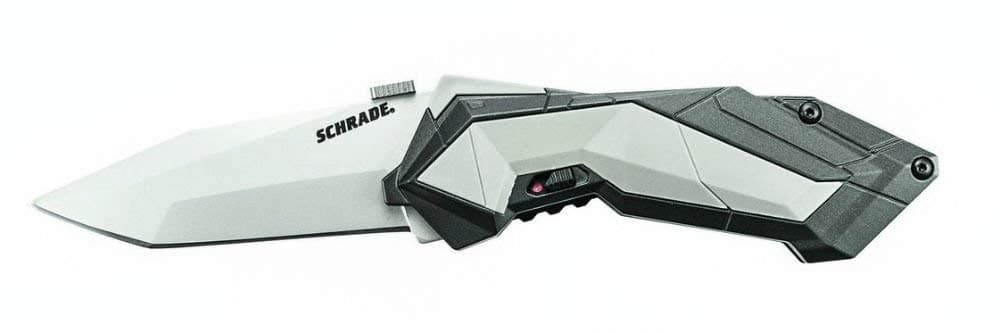 Schrade SCHA3CP M.A.G.I.C. Assisted Opening Bead Blast Tanto 4034 Stainless Steel, AK Colored Handle with Grey Insert, Clam Packaging