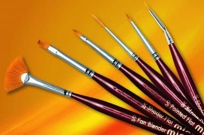 Micron by Dynasty Mini Art Brush- Pointed Flat Size 15/0 (one brush)