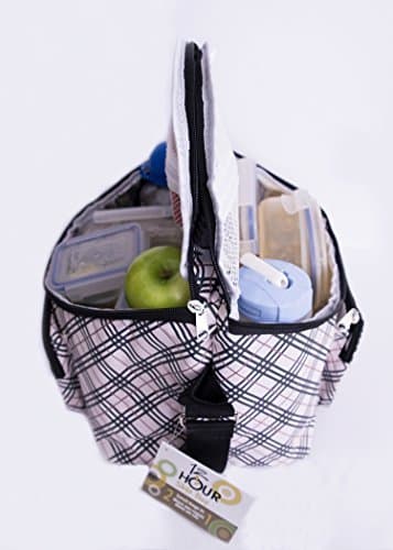 Adult's 12-hour Shift 2-sided Lunch Bag (Plaid) by Balanced Day Bags