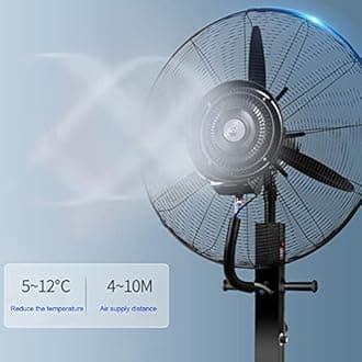 Powerful Outdoor Fan Portable Mist Fan for Patio Cool, High Power 320W/380W, Adjustable Misting for Outdoor Restaurants Factory Shopping Mall, 110V (Size : 380W)