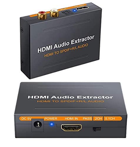 HDMI Audio Extractor Converter Splitter,LinkS Support Ultra HD | 4K X 2K 2160P HDMI to HDMI + Optical/SPDIF +RCA L / R Audio for PC Laptop HDTV Projector