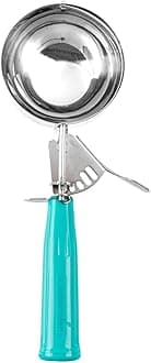 Met Lux 6 Ounce Portion Scoop, 1 Durable Disher Scoop - Thumb Trigger, Teal Stainless Steel Ice Cream Disher, For Portion Control, For Ice Cream, Mashed Potato, And Cookie Dough - Restaurantware