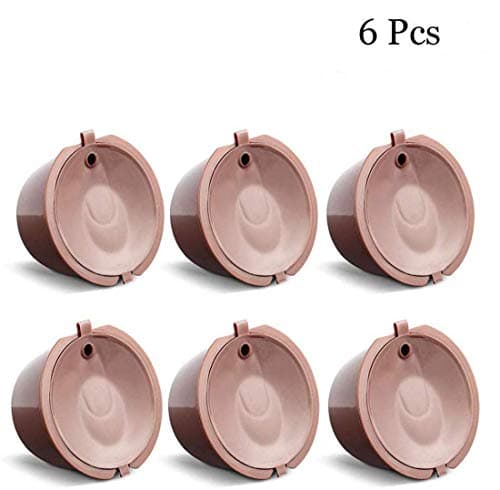 6 Refillable Dolce Gusto Coffee Capsule Reusable Dolce Gusto Coffee Filter with Coffee Spoon,Brush (coffee)