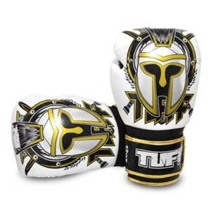 Tuff Muaythai Boxing Training Gloves Gladiator White Leather Free Express Ship (10OZ)