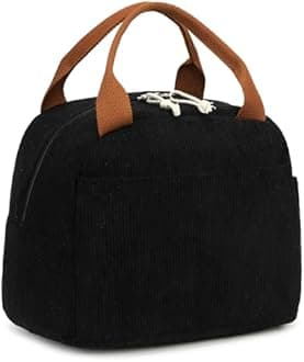 LEDAOU Lunch Box for Women Insulated Lunch Bag Corduroy Lunch Tote Bags Leakproof Cooler Lunch Case for Travel Work Picnic