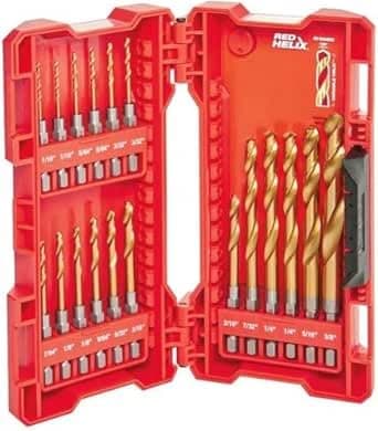 48-89-4680 18-Piece Shockwave Impact Duty Thunderbolt Titanium Drill Bit Set w/Anti-Walking 135 Degree Angled Tip and Storage Case