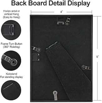 Fkvat 4x6 Picture Frame Set of 4, Matted Black Simple Modern Brushed Thin Aluminum Metal Photo Frame Fits 3x5 with Mat or 4 x 6 without Mat Vertical and Horizontal for Tabletop and Wall Mounting