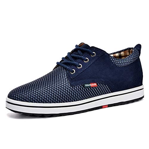 CERYTHRINAMen's Taller Height Increasing Elevator Shoes 2.36'' Lace-up Flannelette Cowhide Leather Dress Shoes