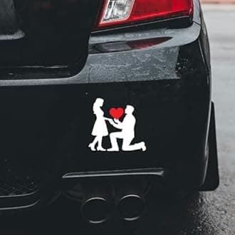 Zaqiz Couple Decals – Stylish Love Stickers for Cars, Walls & Laptops (White)