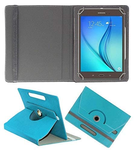 Hello Zone with Free Sim Adapter Kit Lava Ivory Xtron Z704 Tablet 360� Rotating 7� Inch Flip Case Cover Book Cover -Sky Blue