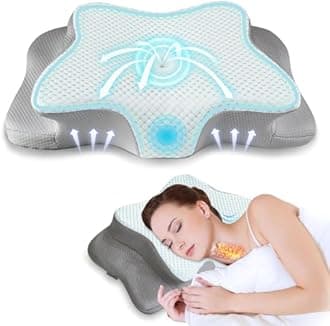 Cervical Pillow for Neck and Shoulder,Contour Memory Foam Pillow,Ergonomic Neck Support Pillow for Side Back Stomach Sleepers with Pillowcase