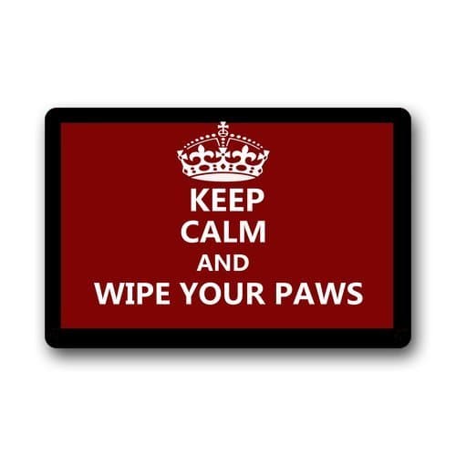 Custom Machine-washable Door Mat Keep Calm and Wipe Your Paws Indoor/Outdoor Doormat(1) (30"x18",L x W)