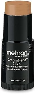 Mehron Makeup CreamBlend Stick | Face Paint, Body Paint, & Foundation Cream Makeup | Body Paint Stick Perfect for Halloween .75 oz (21 g) (Light Tan)
