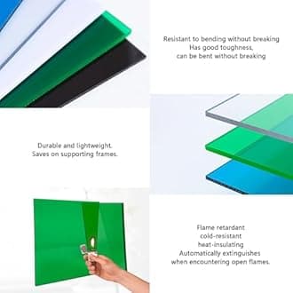 DSEWTEZXI Transparent Polycarbonate Roofing Sheet, Outdoor Patio Greenhouse Panels, UV Rain Protection Rain Pergola Roof Panels, for Patios, Partitions, Etc, Roof(Green,2X 3.3ft)