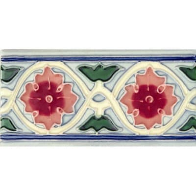 Mission 6" x 3" Hand-Painted Ceramic Decorative Tile in Rosita