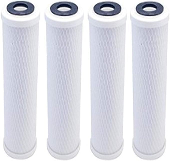 CFS – 4 Pack Carbon Block Water Filter Cartridges Compatible with Ecosoft Countertop Water Filters Models – Remove Bad Taste & Odor – Whole House Replacement Filter Cartridge – White