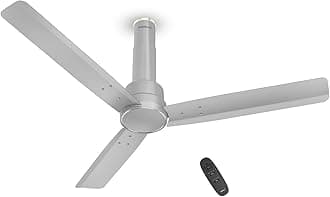 Havells 1200mm Elio BLDC Ceiling Fan | Remote Controlled, High Air Delivery Fan | 5 Star Rated, Upto 60% Energy Saving, 2+1* Year Warranty | (Pack of 1, Grey)