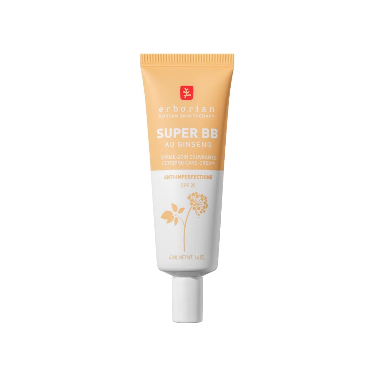 Erborian Super BB Cream with Ginseng - Full coverage BB cream for acne prone skin - Nude 40ML