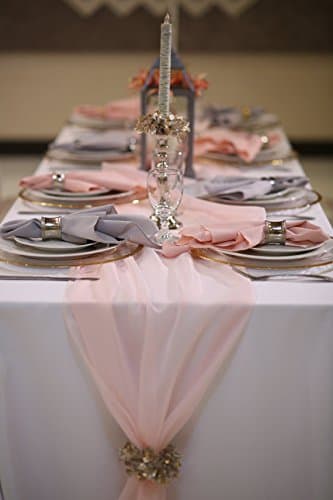 Zhen Linen Chiffon Wedding Table Runner 15 x 108 (Blush)