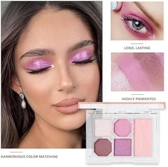5 Colors Eyeshadow Palette Makeup, Matte Shimmer Eye Shadow Palette, Long Lasting Naturing-Looking, paleta de sombras de ojos,Everyday to Eye Makeup Looks,Vegan & Cruelty-free 04#