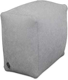 KUKI Inflatable Travel Pillow Bed/Leg Rest for Kids to Lie Down & Sleep on Long Flights, Long Distance Journeys in Cars, on Buses or Trains. Elevate Your Legs for Better Circulation. Gray