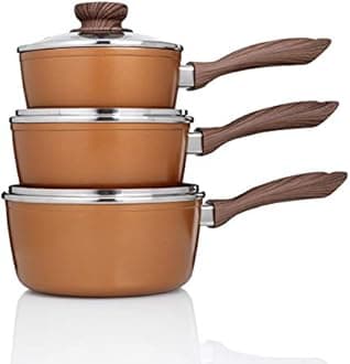 Copper Stone Pans: Saucepans (8 pcs)