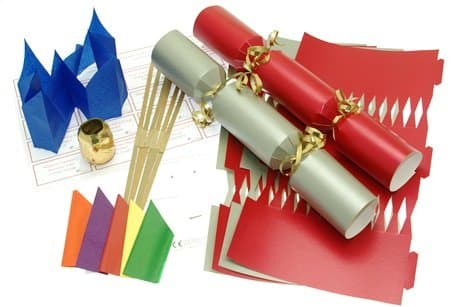 10 X Make Your own Large (14” / 35cm) Christmas Cracker Kits - Red & Silver