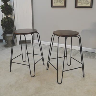 Carolina Forge Pair of Stacking Counter Stools — 24in.