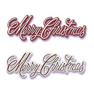 12 ~ Merry Christmas Script Layons ~ Designer Cake/Cupcake Topper ~ New!!!!!