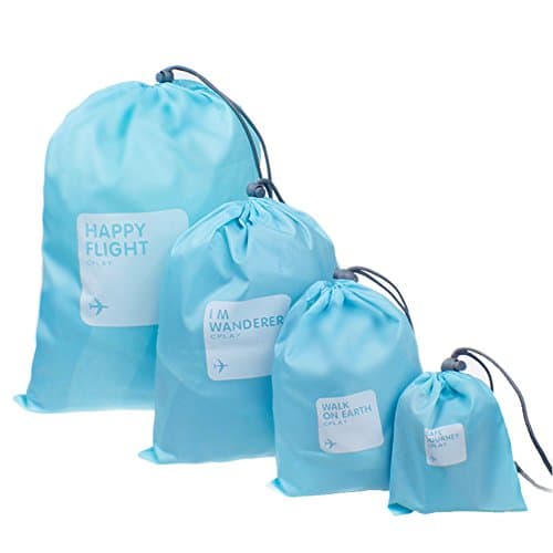 BINGONE Nylon 4-in-1 Drawstring Bags/Ditty Bag/Cord Bag Storage Travel Use 4 Size