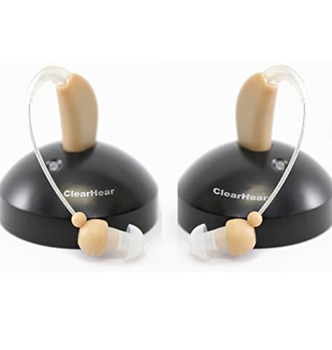 Rechargeable Hearing Amplifiers - Hear TV - Best Small BTE Ear Hearing Amplifier - Set of 2