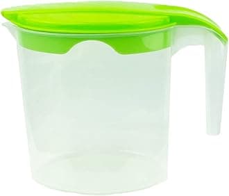 1 Liter Plastic Water Fruit Juices Jug Milk with Lid and Easy in Pouring (Green, 2)
