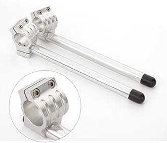 53mm 7/8" Motorcycle Aluminum CNC Regular Fork Tube Clip On Handlebar Replaceable Compatible with Universal Bike Cafe Racer