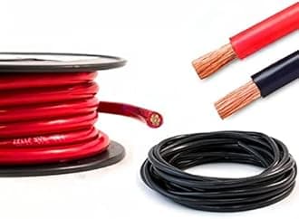 Hi-Flex Battery Cable 16mm² - 95mm² Black & Red PVC Heavy Duty Flexible Copper Welding Wire Starter Inverter Cable (70mm, 485 Amps, Red, 2 Metre)