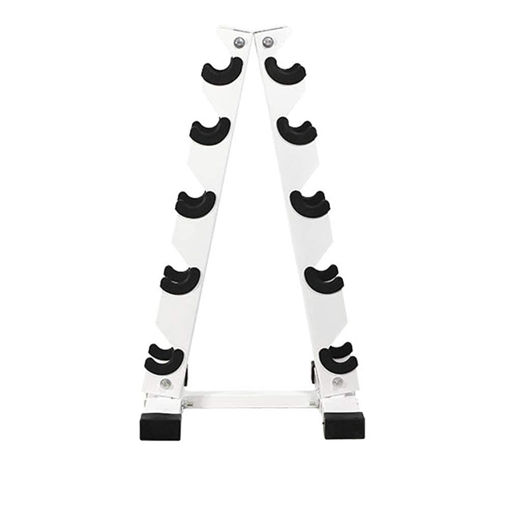 BiJun White Dumbbell Rack, Weight Rack for Dumbbells, Solid Steel Storage Weight Holder Rack for Dumbbells, A-Frame Small Weight Racks, Free Weights Dumbbells for Home Gym Exercise