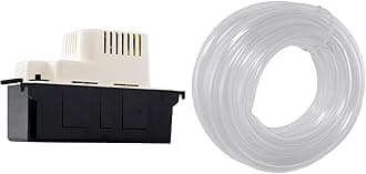 Little Giant VCMA-15ULS 115 Volt, 65 GPH, 1/50 HP Automatic Condensate Removal Pump with Safety Switch, White/Black, 554405 & EZ-FLO 3/8 Inch ID PVC Clear Vinyl Tubing, 20 Foot Length, 98566