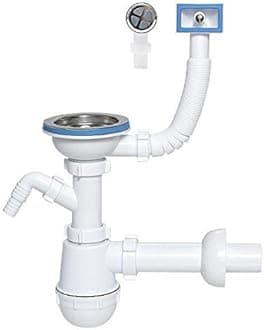 Single Kitchen Sink Bottle Drain Waste Trap 115mm Wash Machine Dish Washer Input